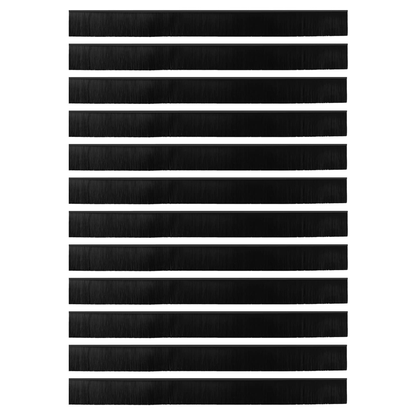 Öntapadó ajtó kefe tömítések 12 pcs Fekete 100 cm