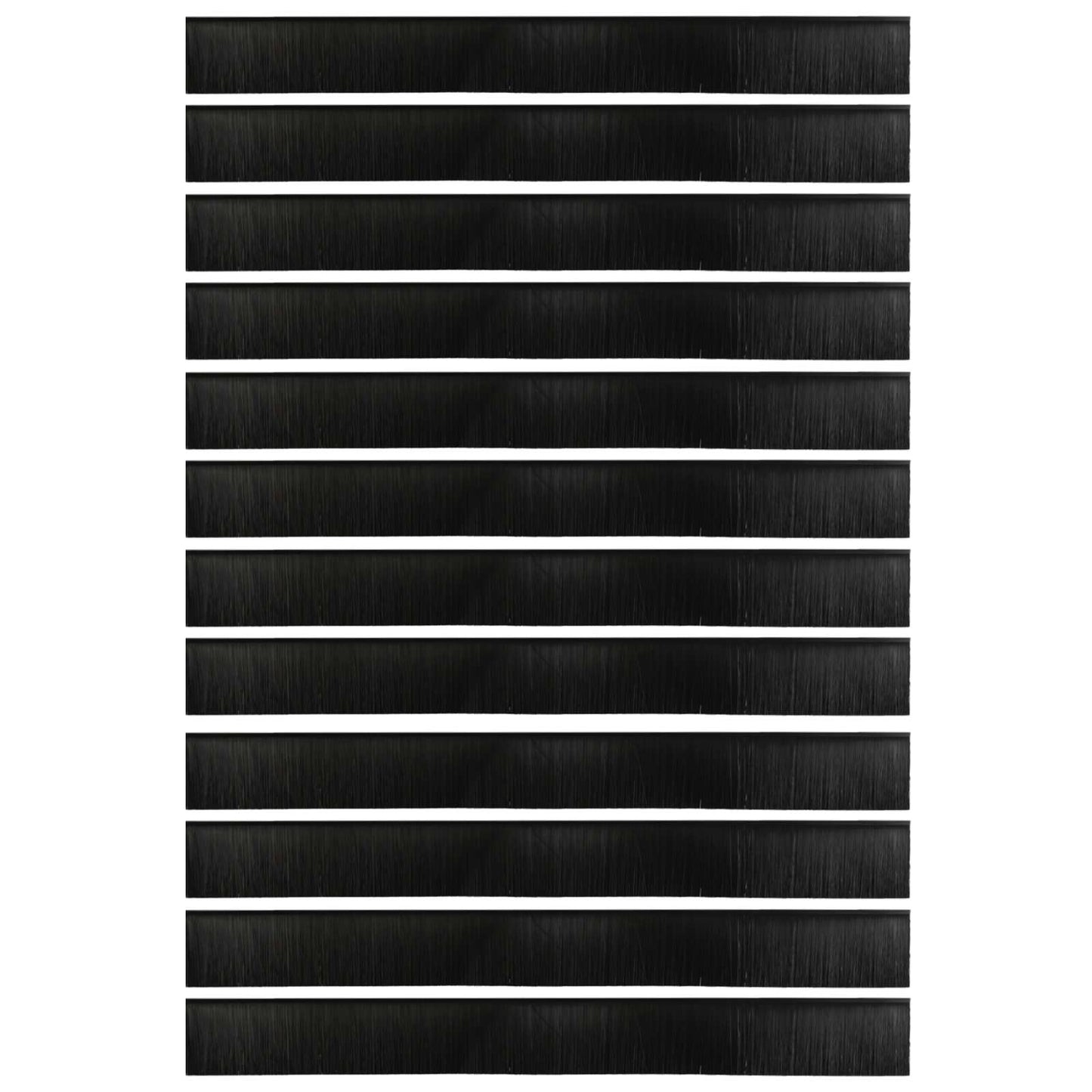 Öntapadó ajtó kefe tömítések 12 pcs Fekete 100 cm