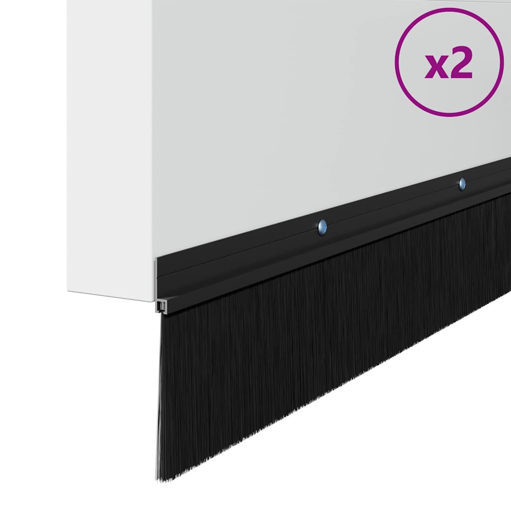 Csavaros Ajtó Kefe Zár 2 pcs Fekete 100 cm Alumínium ötvözet