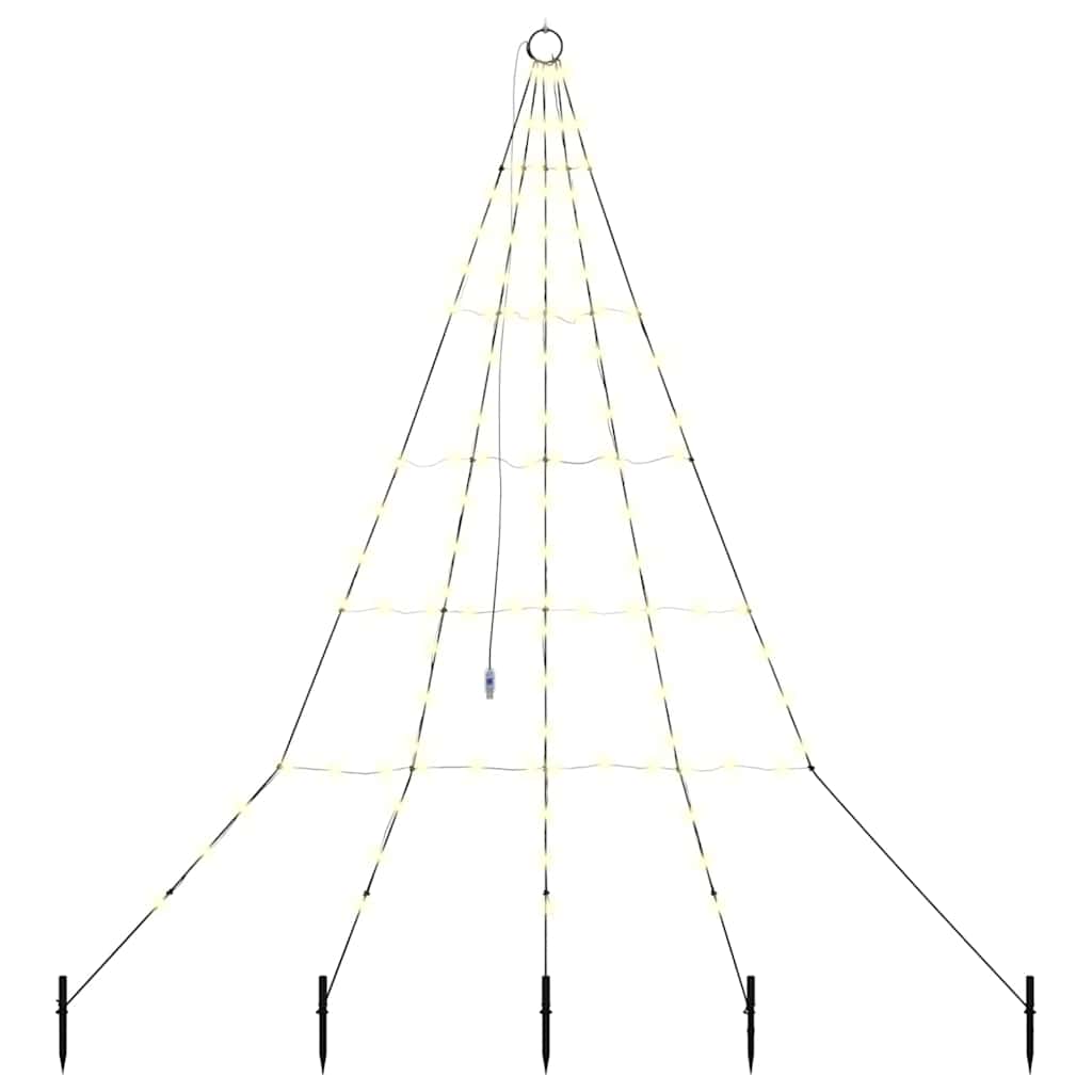 LED Karácsonyfák talajráccsal Meleg fehér 182 cm Fém