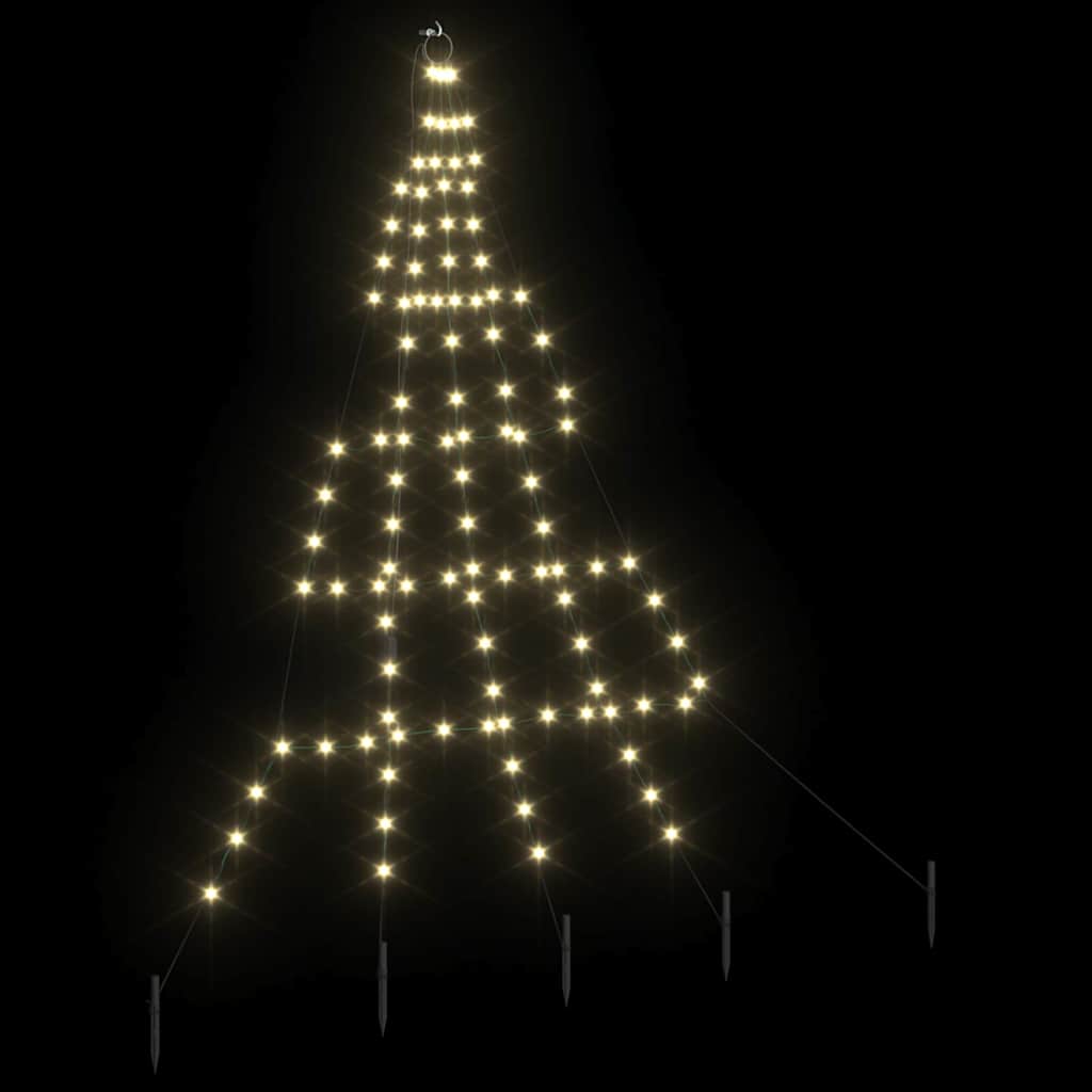 LED Karácsonyfák talajráccsal Meleg fehér 182 cm Fém