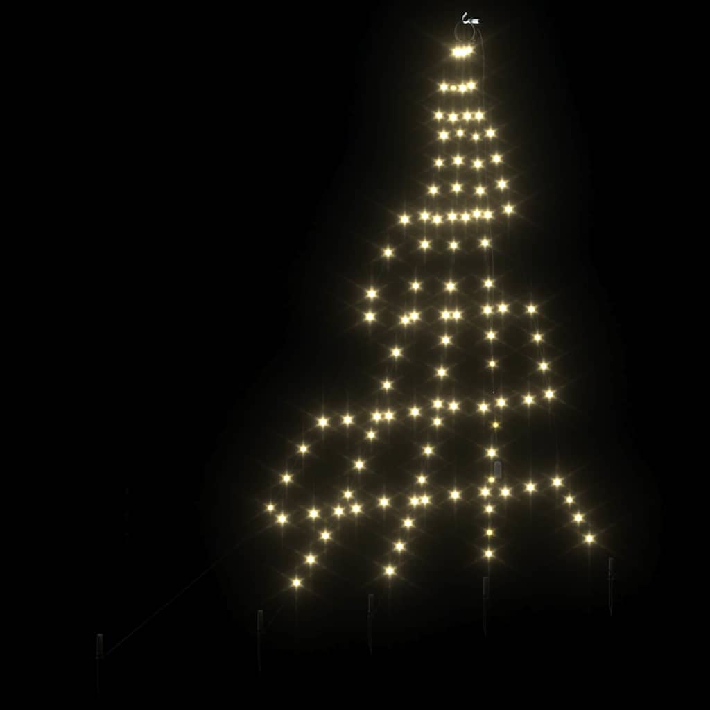 LED Karácsonyfák talajráccsal Meleg fehér 182 cm Fém