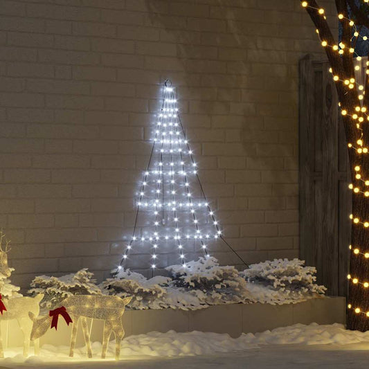 LED Karácsonyfák talajráccsal Hideg fehér 182 cm Fém