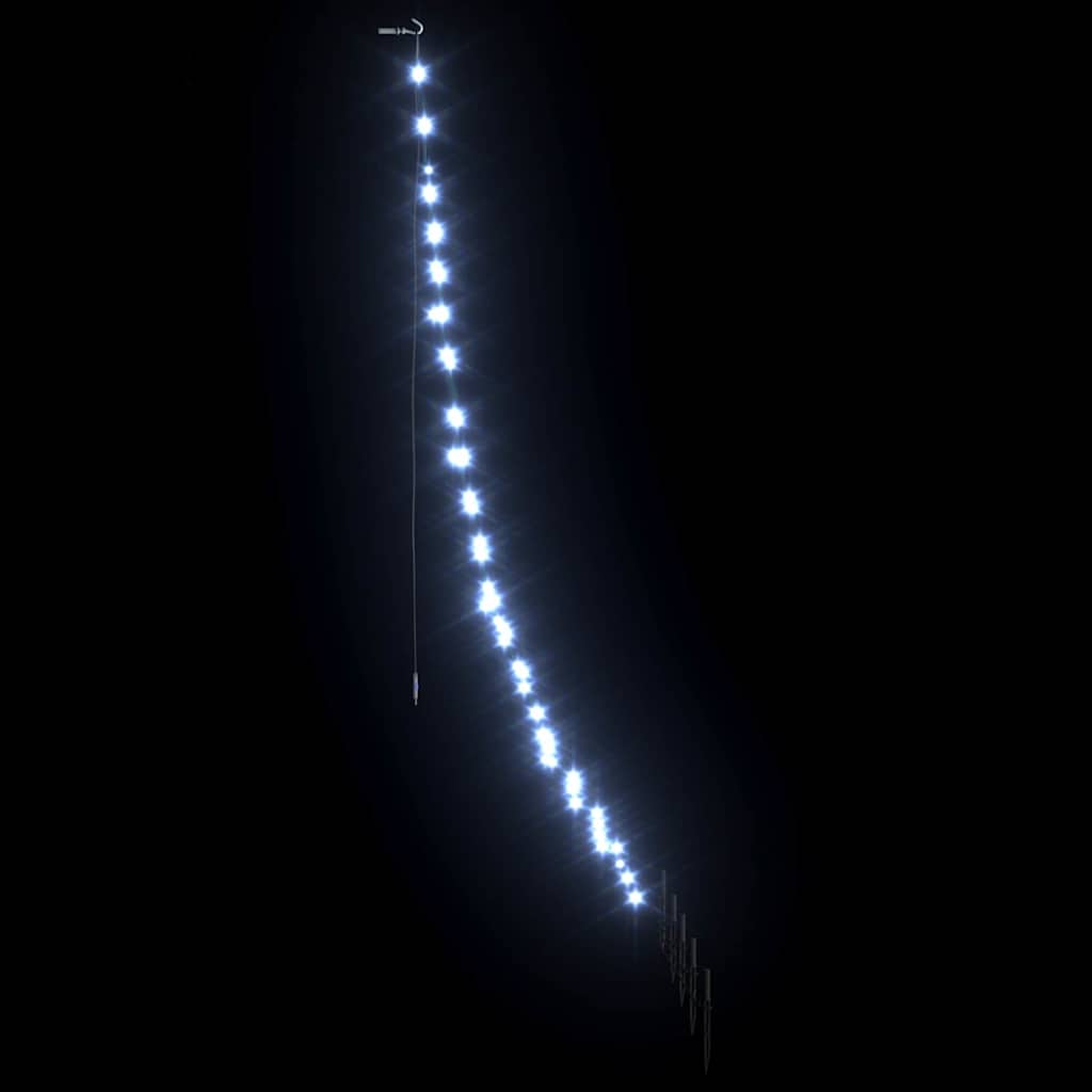 LED Karácsonyfák talajráccsal Hideg fehér 182 cm Fém