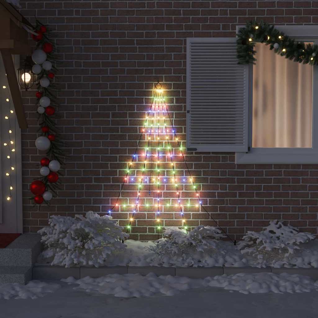 LED Karácsonyfák talajráccsal 112 LED-del Sokszínű 182 cm Fém