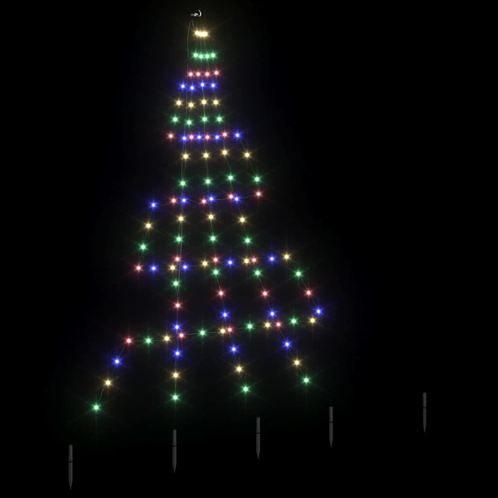 LED Karácsonyfák talajráccsal 112 LED-del Sokszínű 182 cm Fém