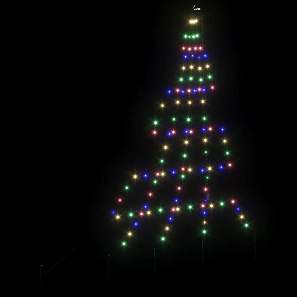 LED Karácsonyfák talajráccsal 112 LED-del Sokszínű 182 cm Fém