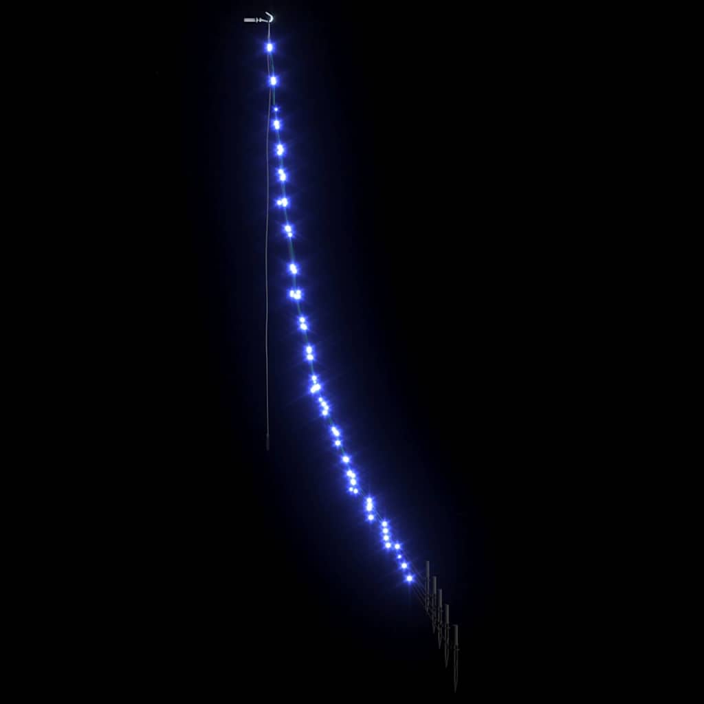 LED Karácsonyfák talajráccsal 112 LED-del Kék 182 cm Fém