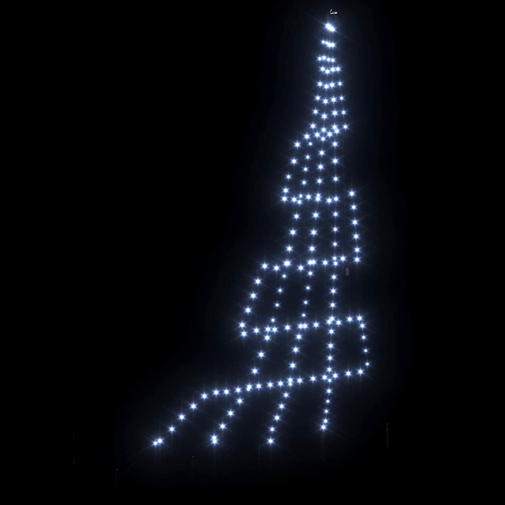 LED Karácsonyfák talajráccsal Hideg fehér 306 cm Fém
