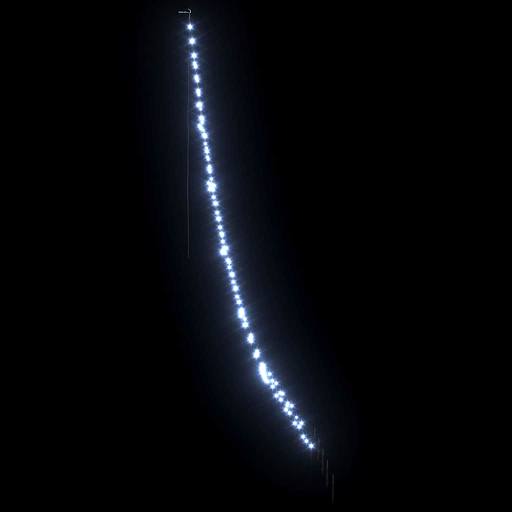 LED Karácsonyfák talajráccsal Hideg fehér 306 cm Fém