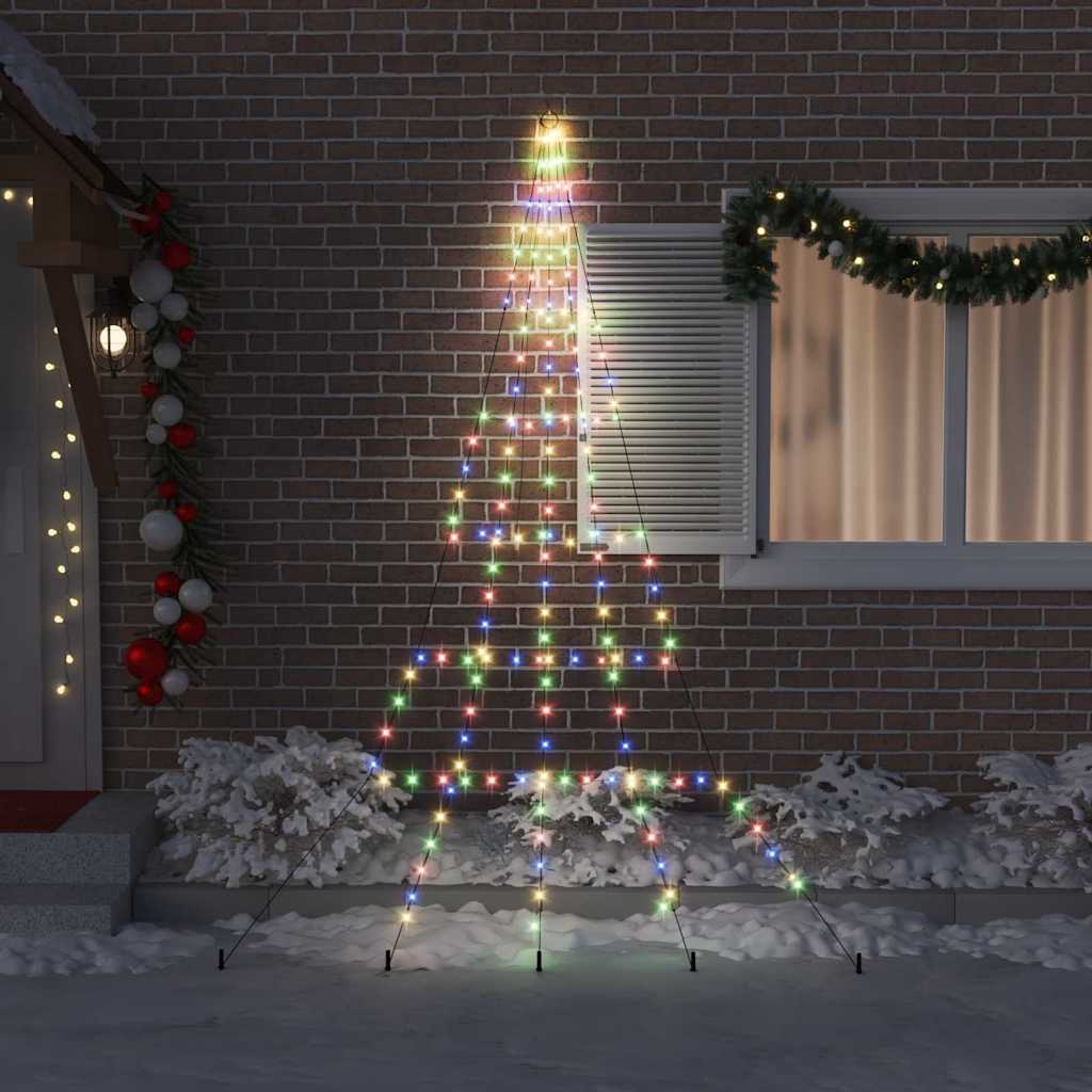 LED Karácsonyfák talajráccsal 168 LED-del Sokszínű 306 cm Fém