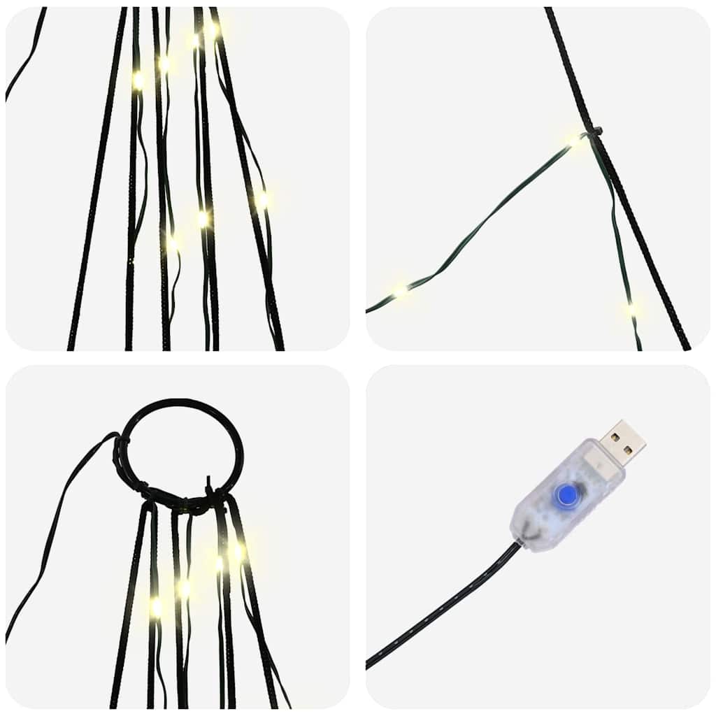 LED Karácsonyfák talajráccsal Meleg fehér 511 cm Fém