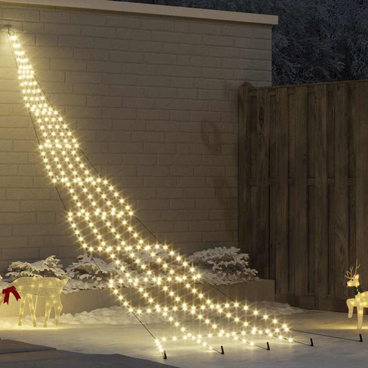 LED Karácsonyfák talajráccsal Meleg fehér 511 cm Fém