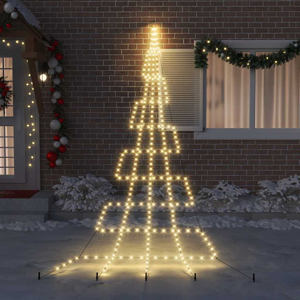 LED Karácsonyfák talajráccsal Meleg fehér 511 cm Fém