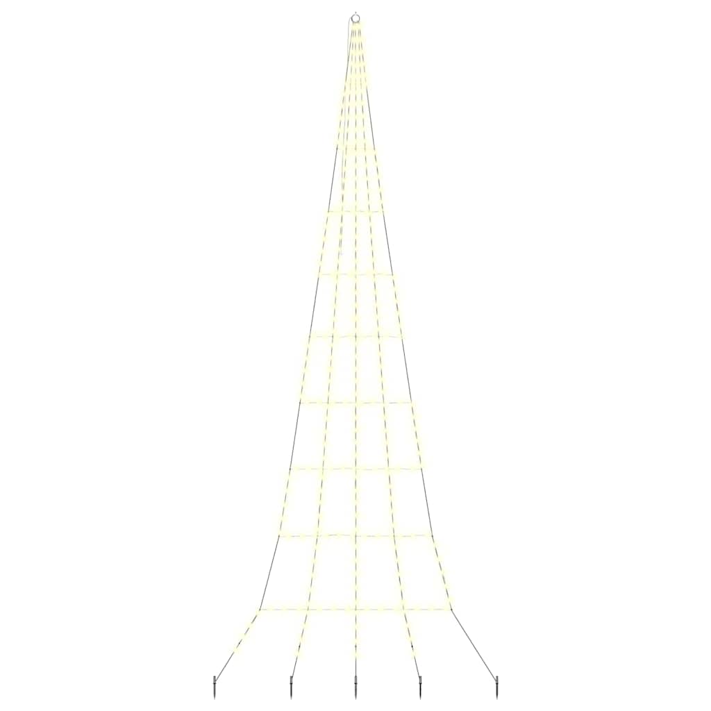 LED Karácsonyfák talajráccsal Meleg fehér 511 cm Fém