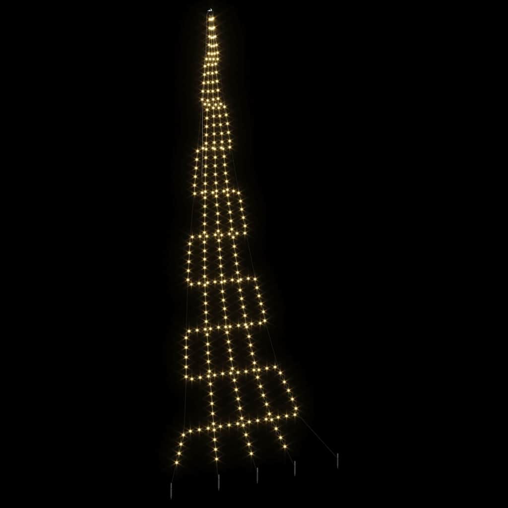 LED Karácsonyfák talajráccsal Meleg fehér 511 cm Fém