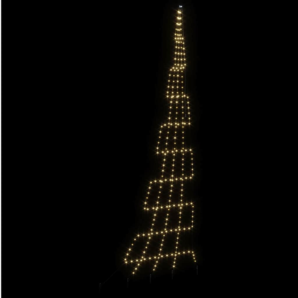 LED Karácsonyfák talajráccsal Meleg fehér 511 cm Fém