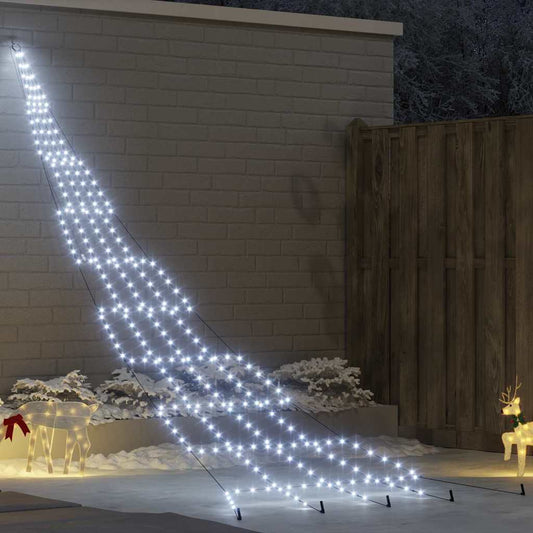 LED Karácsonyfák talajráccsal Hideg fehér 511 cm Fém