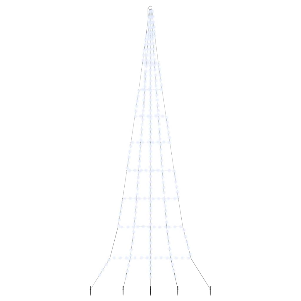 LED Karácsonyfák talajráccsal Hideg fehér 511 cm Fém