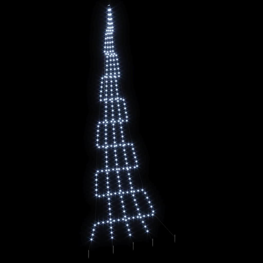LED Karácsonyfák talajráccsal Hideg fehér 511 cm Fém