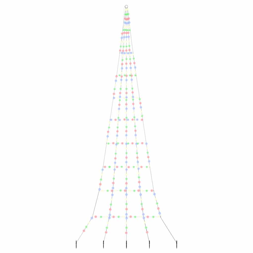 LED Karácsonyfák talajráccsal 276 LED-del Sokszínű 511 cm Fém