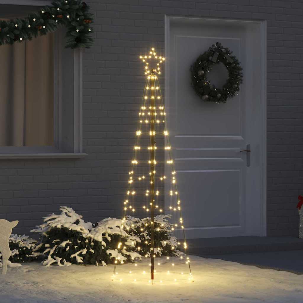 LED Karácsonyfák talajráccsal Meleg fehér 250 cm Vas