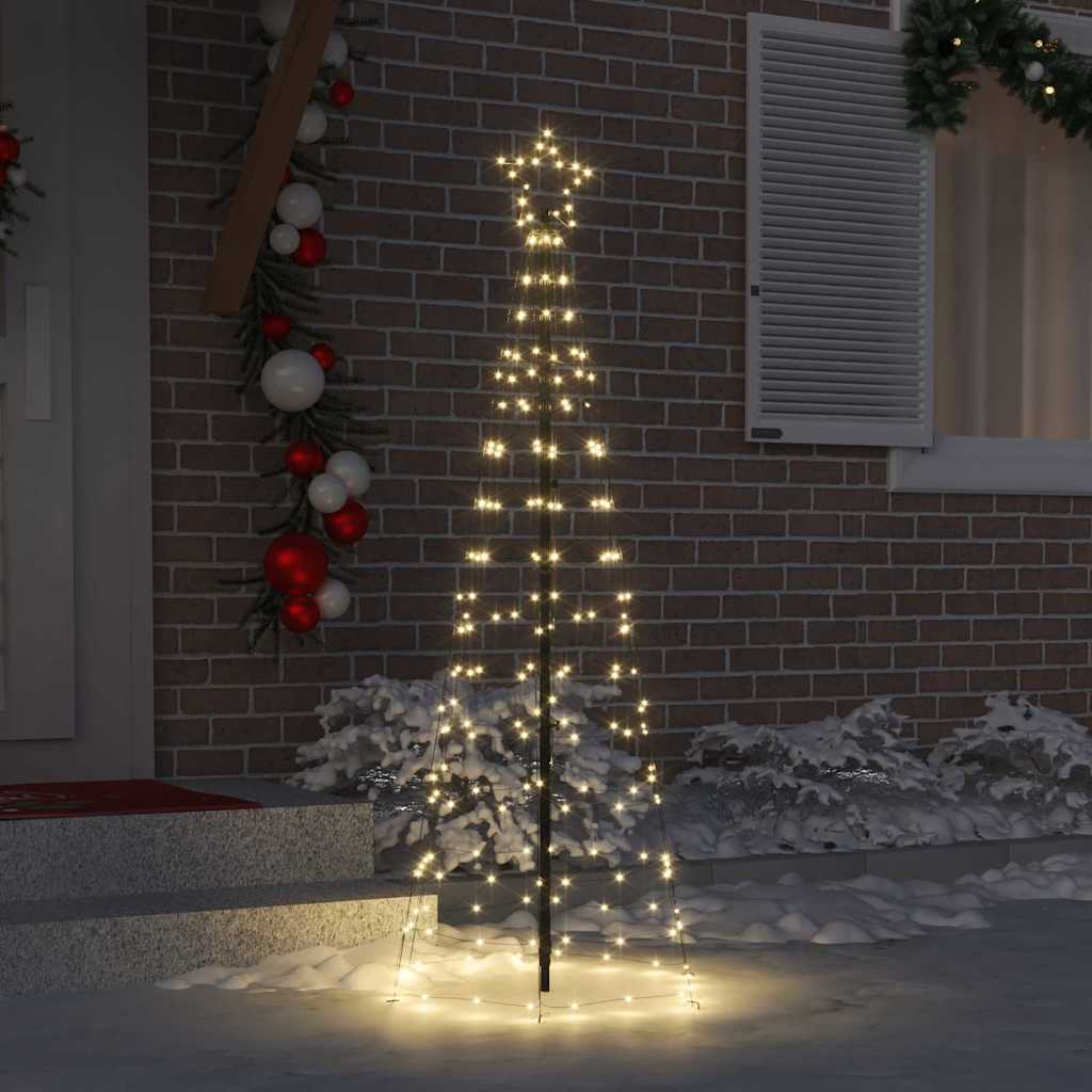 LED Karácsonyfák talajráccsal Meleg fehér 250 cm Vas