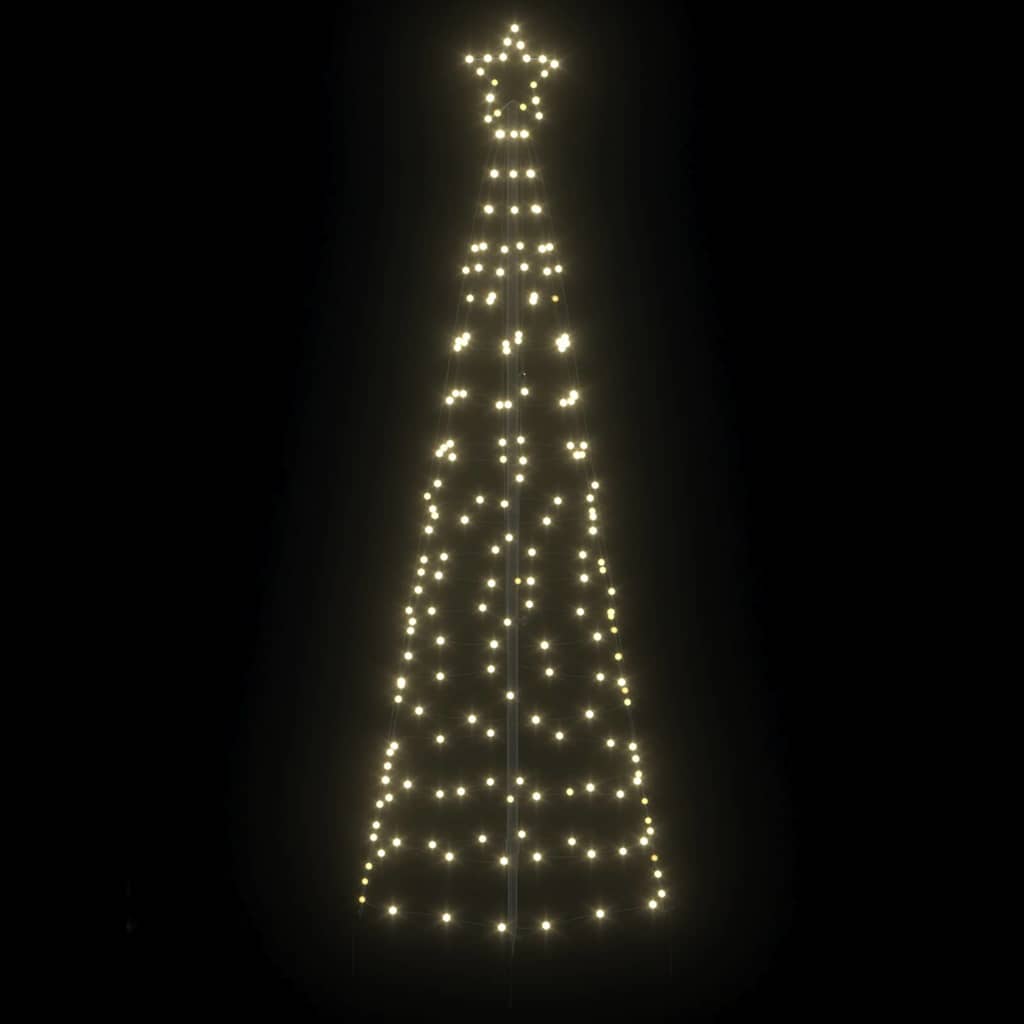 LED Karácsonyfák talajráccsal Meleg fehér 250 cm Vas