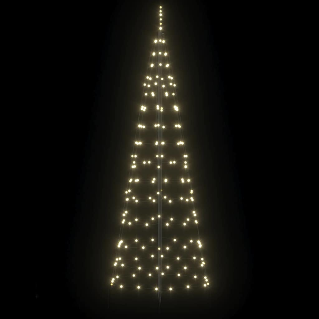 LED Karácsonyfák talajráccsal Meleg fehér 250 cm Vas