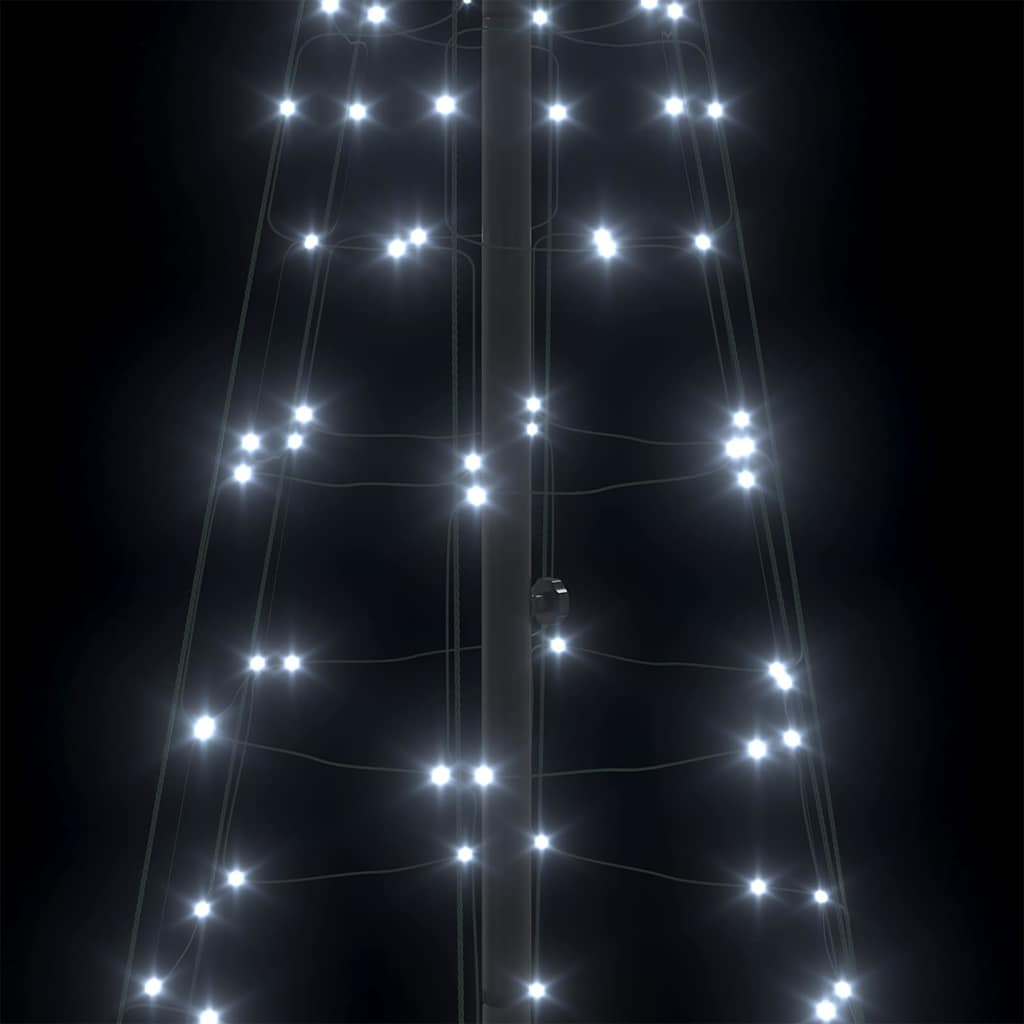 LED Karácsonyfák talajráccsal Hideg fehér 250 cm Vas