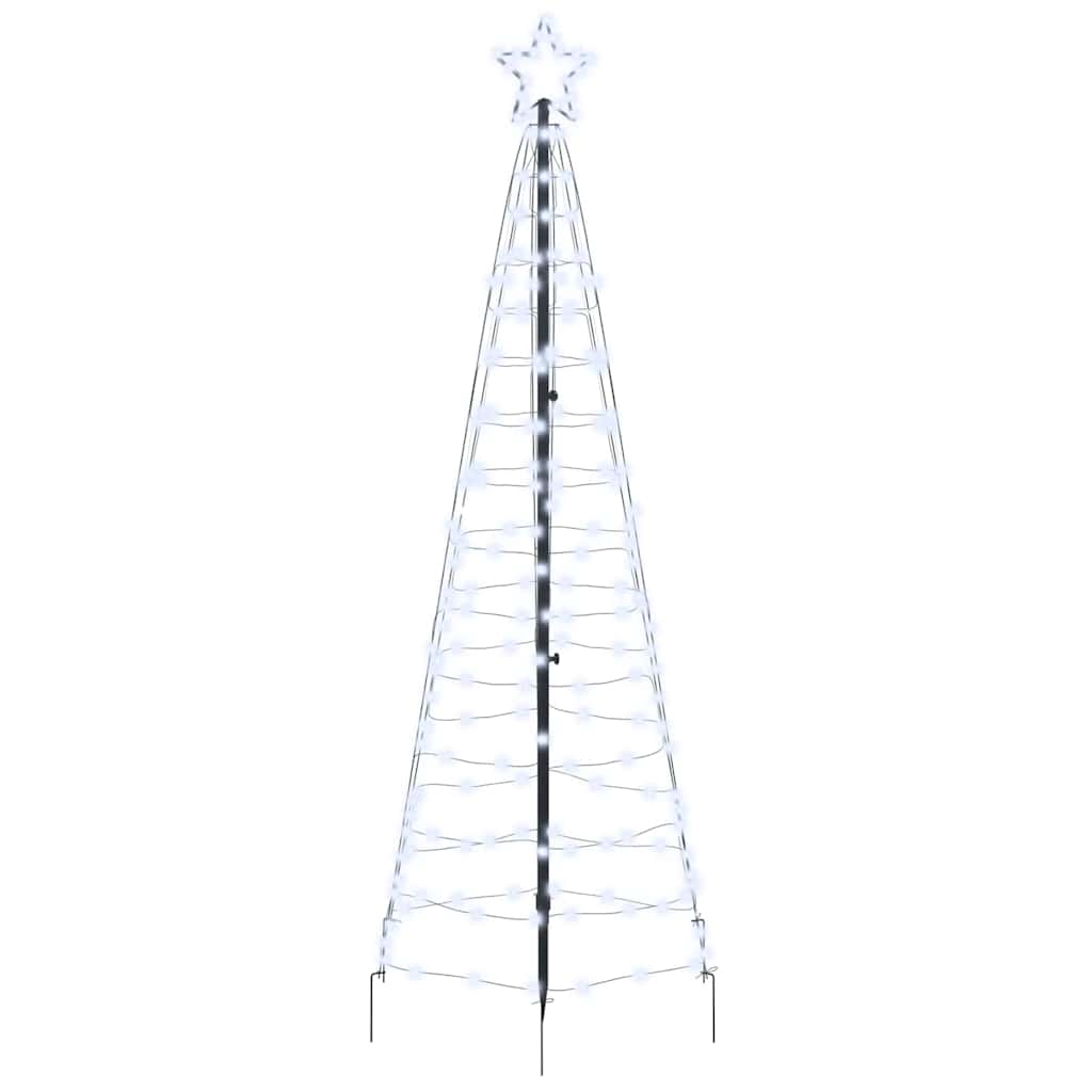 LED Karácsonyfák talajráccsal Hideg fehér 250 cm Vas