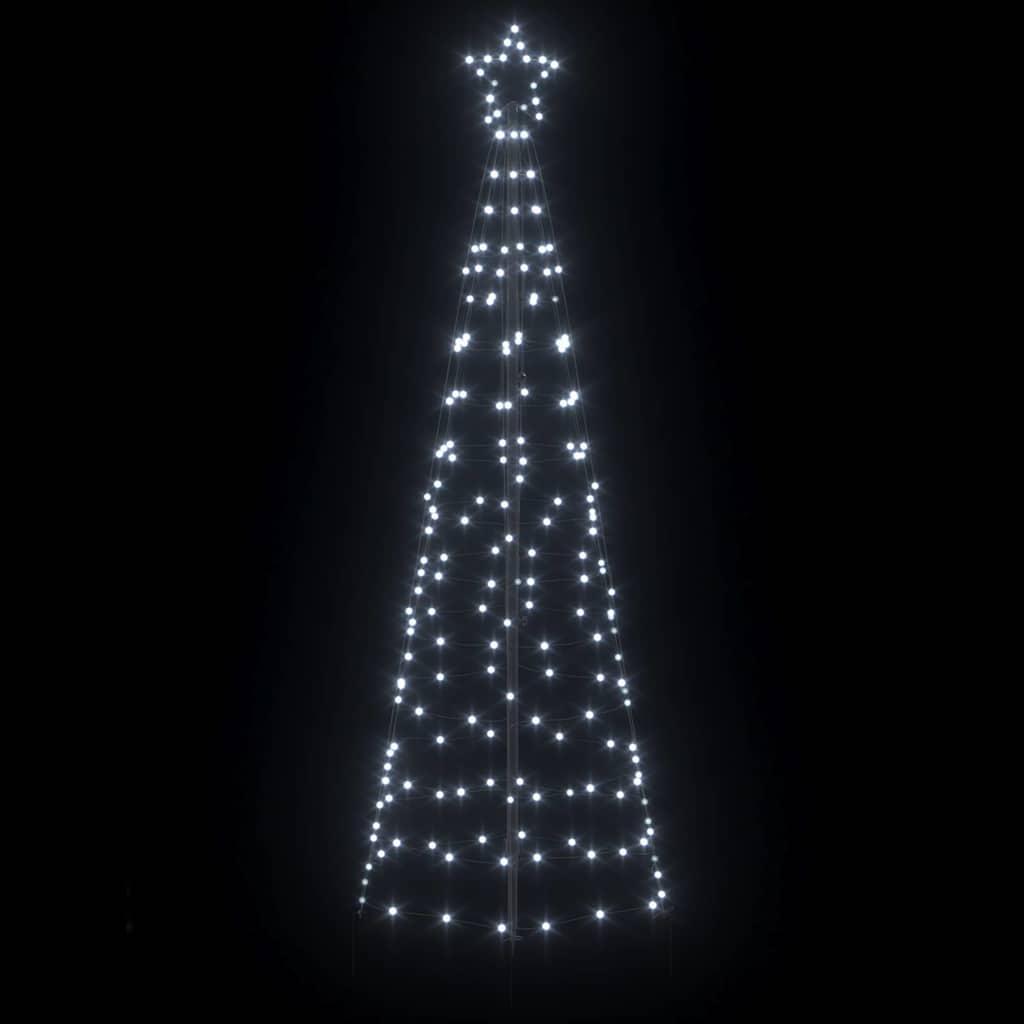 LED Karácsonyfák talajráccsal Hideg fehér 250 cm Vas
