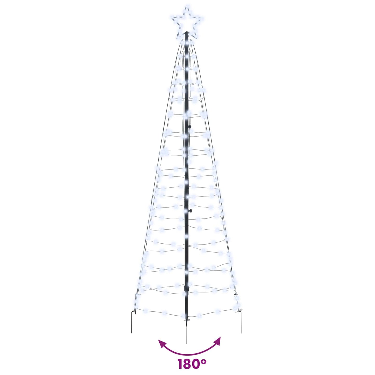 LED Karácsonyfák talajráccsal Hideg fehér 250 cm Vas