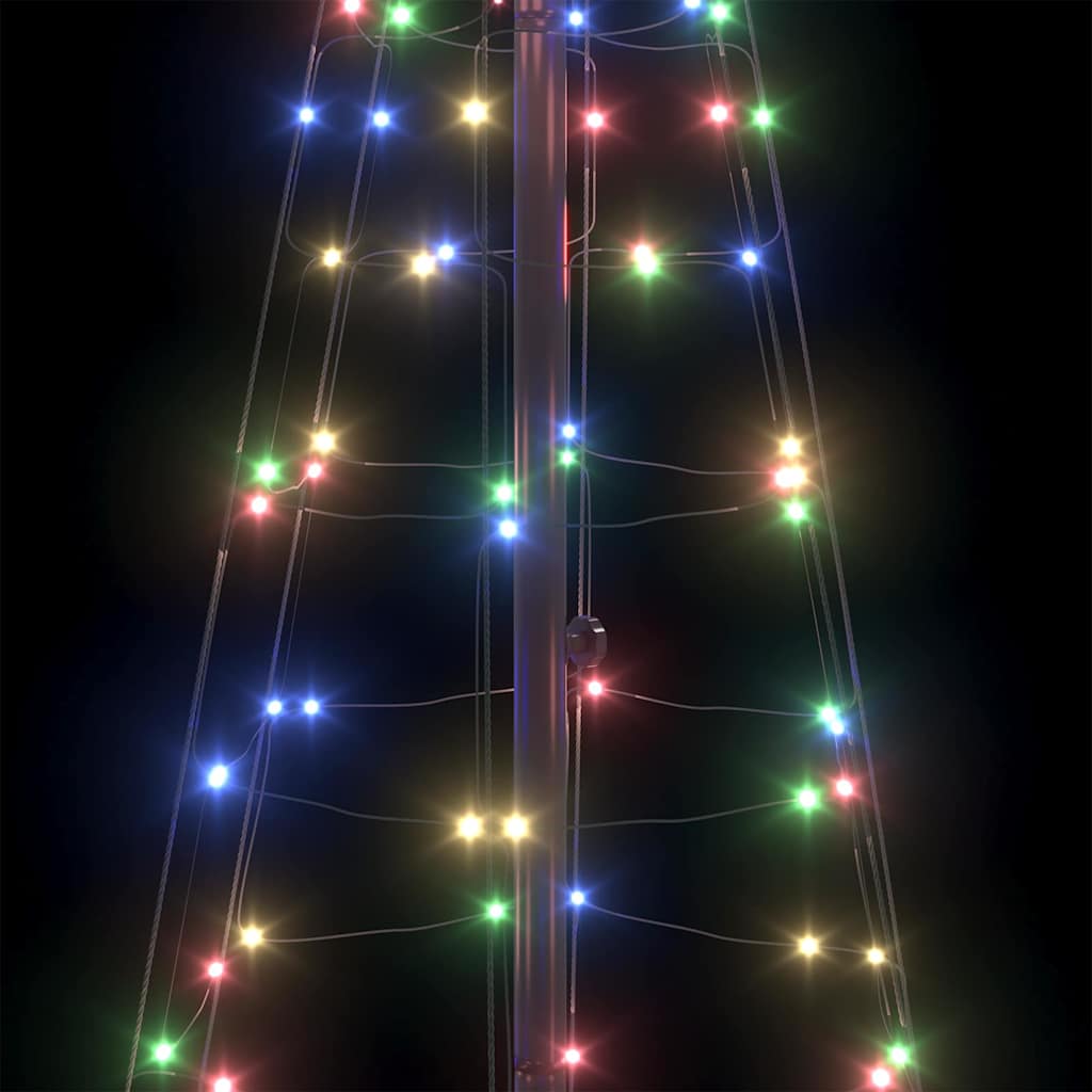 LED Karácsonyfák talajráccsal Sokszínű 250 cm Vas