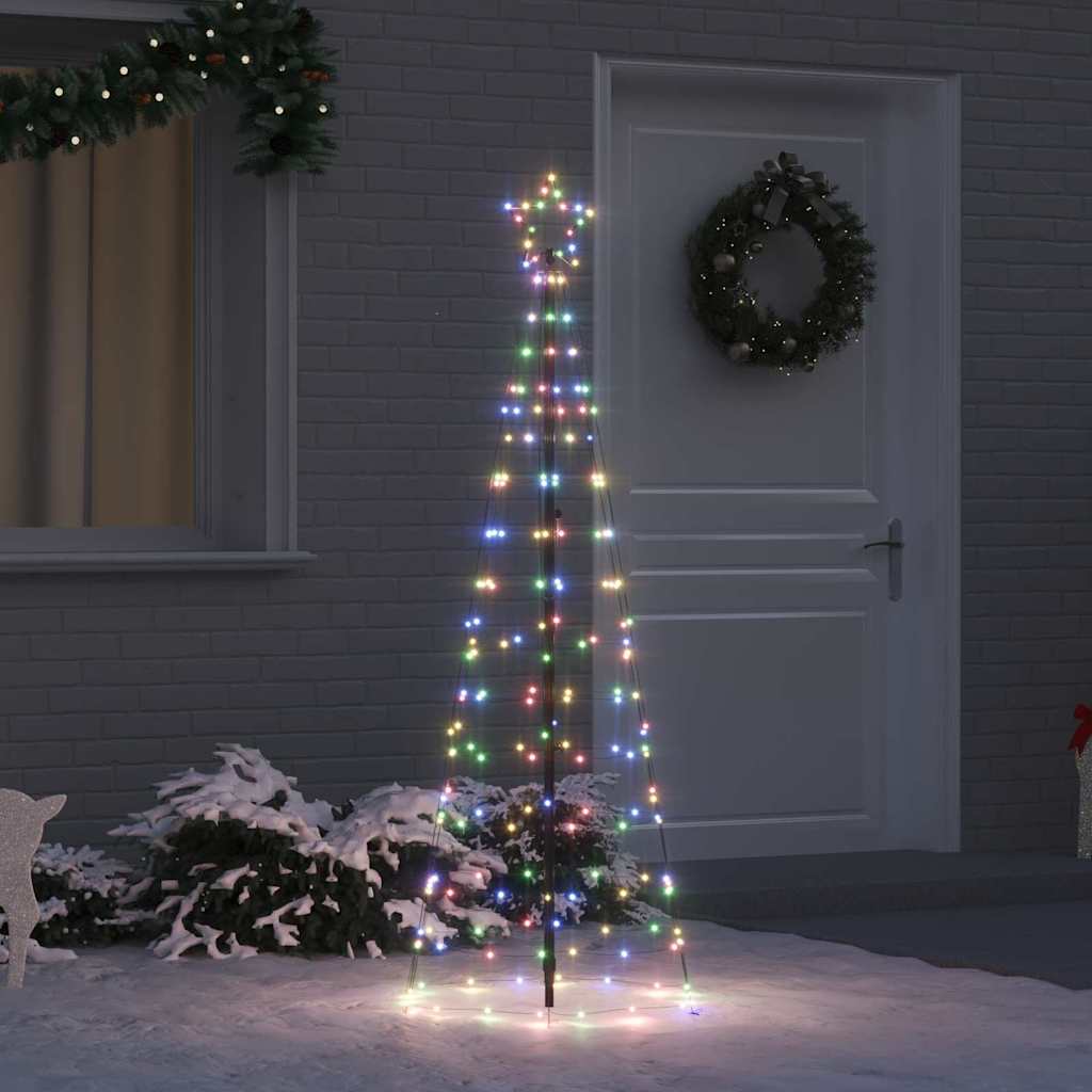 LED Karácsonyfák talajráccsal Sokszínű 250 cm Vas