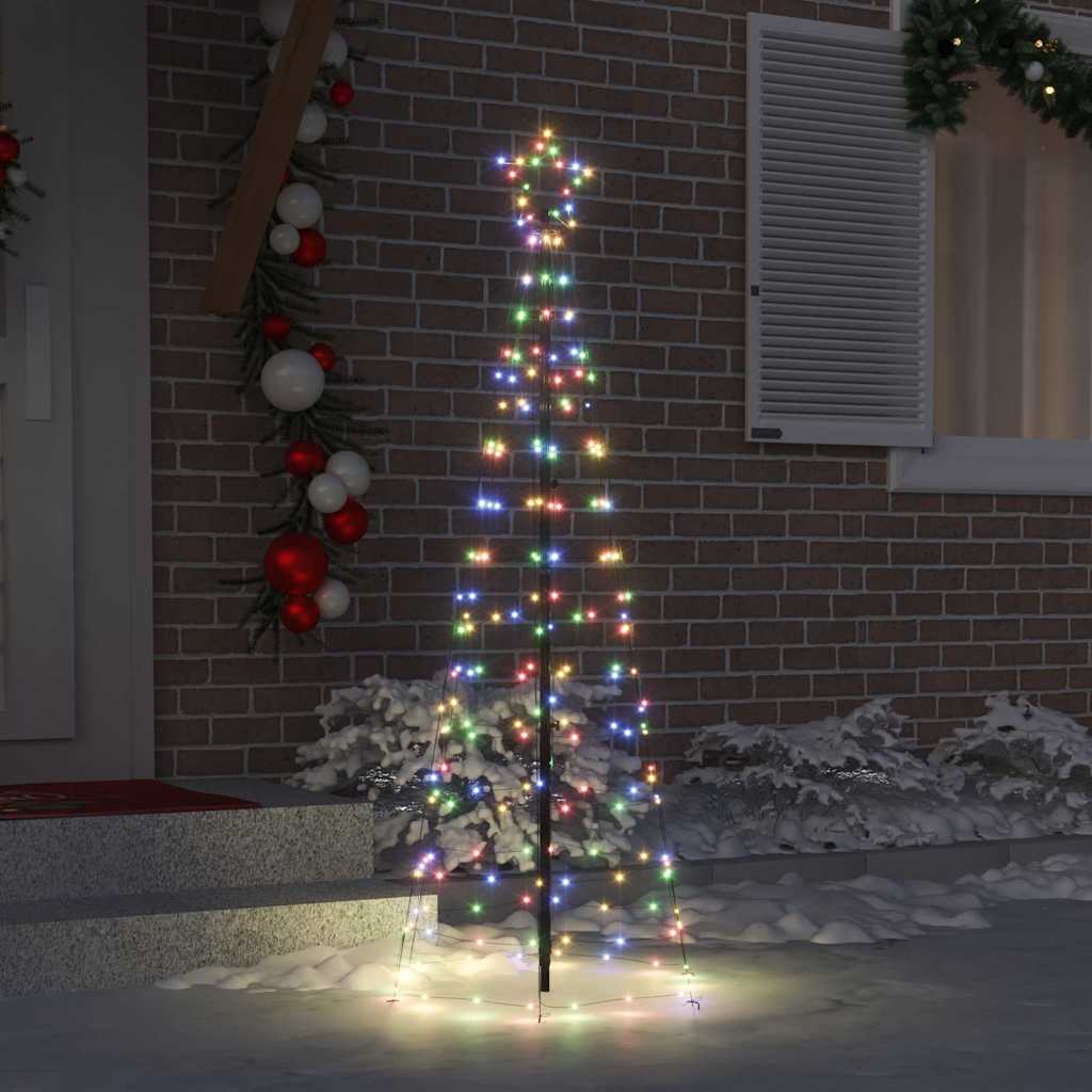 LED Karácsonyfák talajráccsal Sokszínű 250 cm Vas