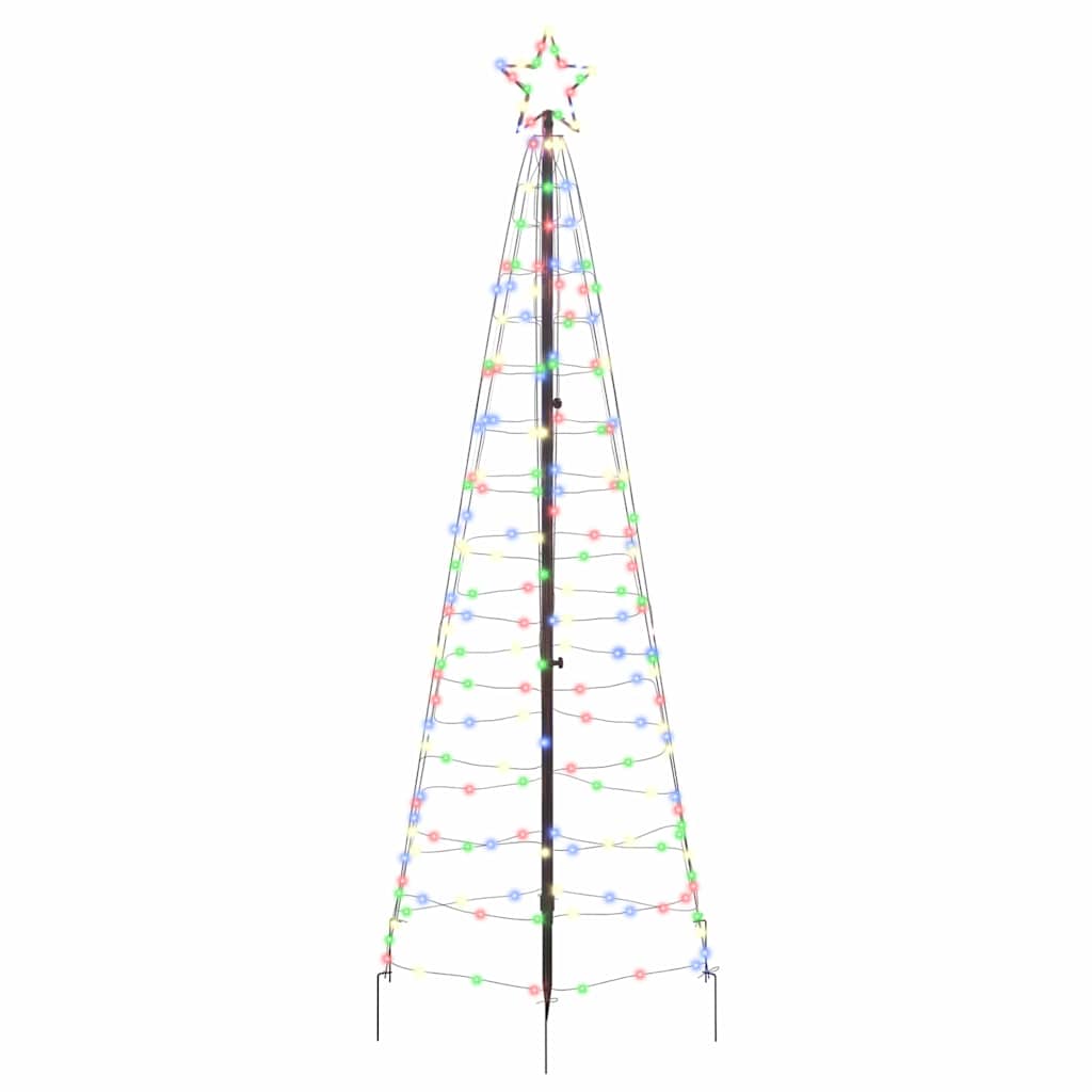 LED Karácsonyfák talajráccsal Sokszínű 250 cm Vas