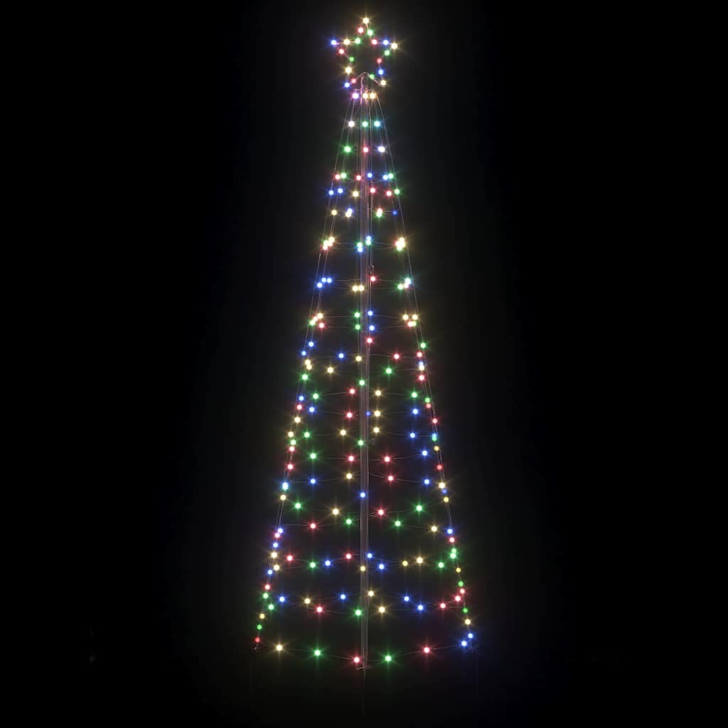 LED Karácsonyfák talajráccsal Sokszínű 250 cm Vas