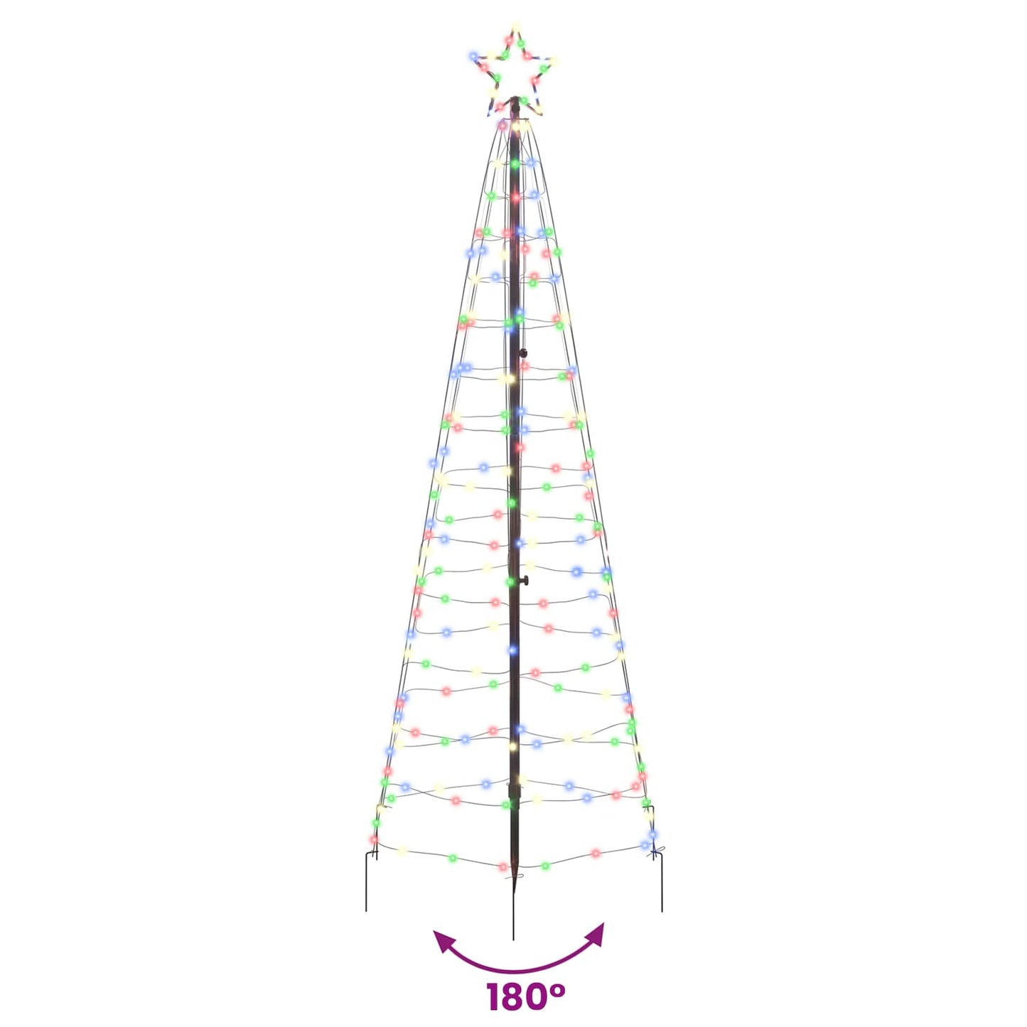 LED Karácsonyfák talajráccsal Sokszínű 250 cm Vas