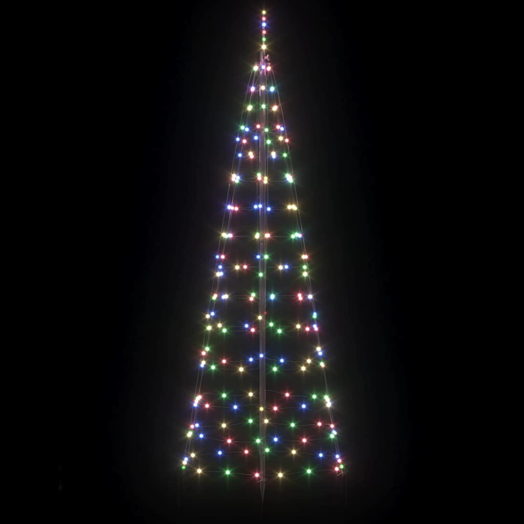 LED Karácsonyfák talajráccsal Sokszínű 250 cm Vas