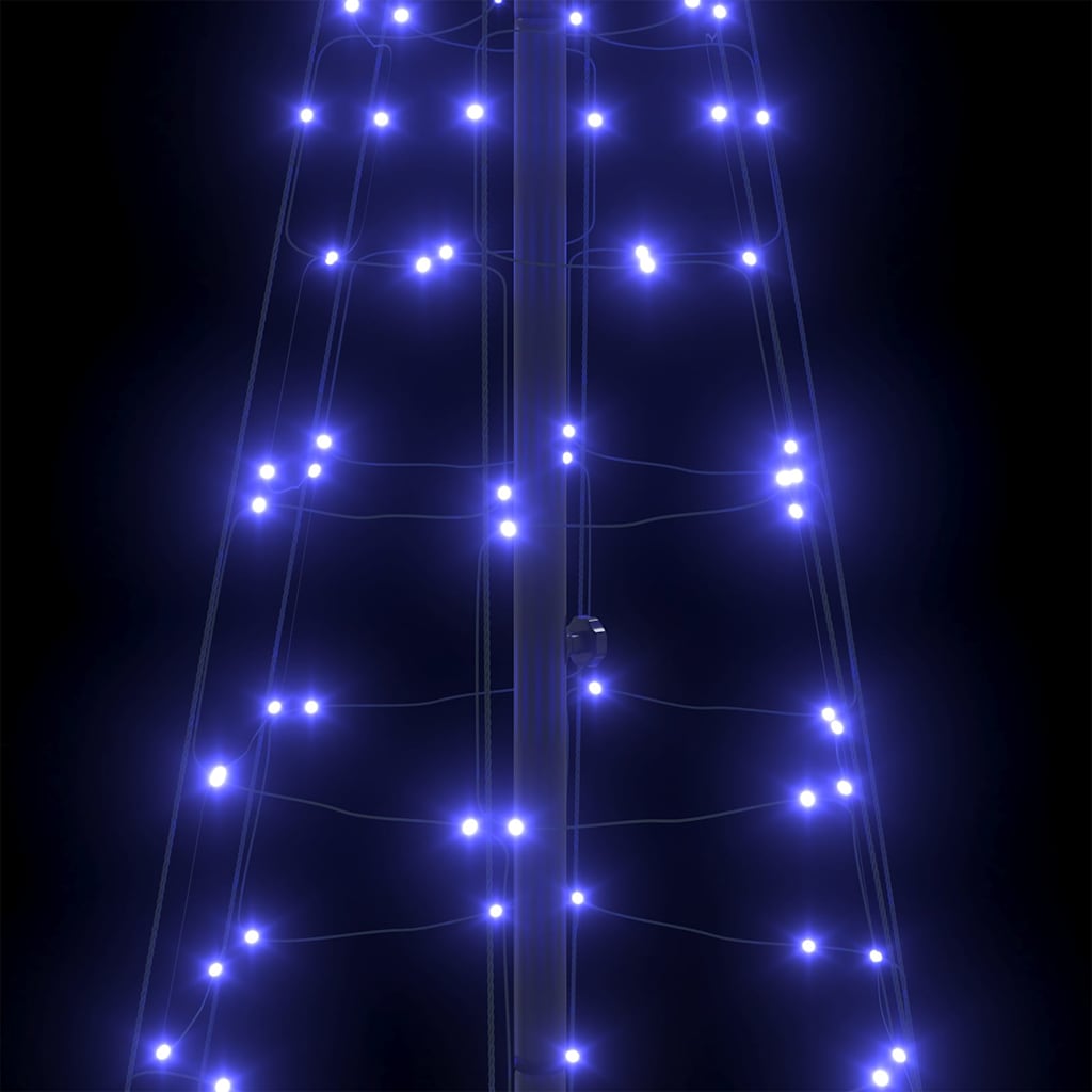 LED Karácsonyfák talajráccsal Kék 250 cm Vas