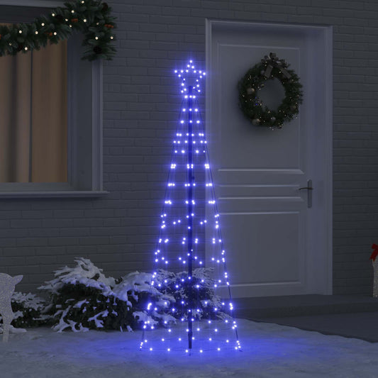 LED Karácsonyfák talajráccsal 390 LED-del Kék 250 cm Vas