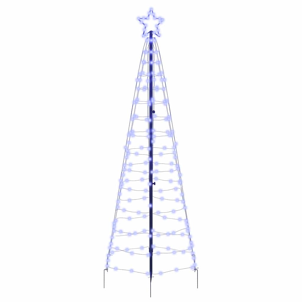 LED Karácsonyfák talajráccsal Kék 250 cm Vas