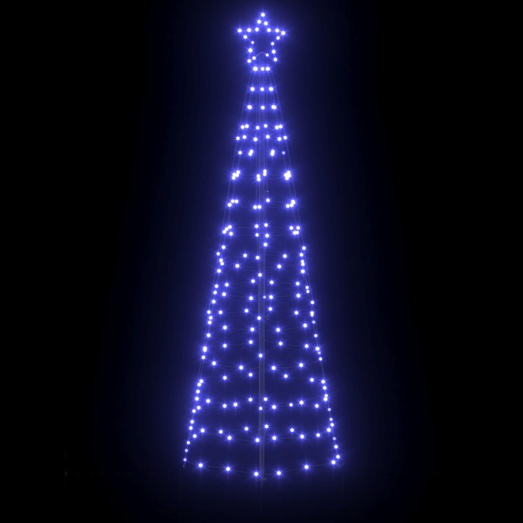 LED Karácsonyfák talajráccsal Kék 250 cm Vas