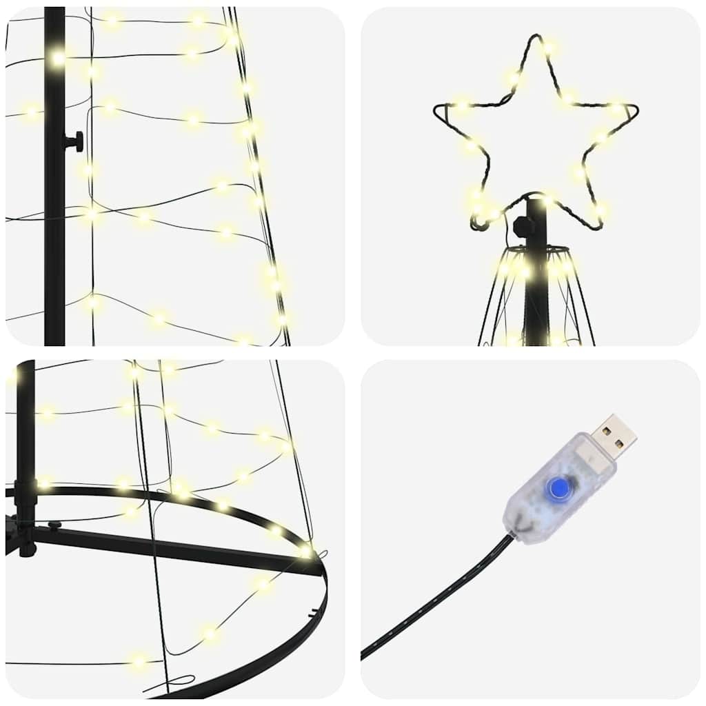 LED Karácsonyi Fenyő 390 LED-del Meleg fehér 250 cm Vas