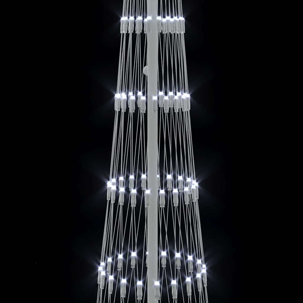 LED Karácsonyi Fenyő 290 LED-del Hideg fehér 250 cm Fém