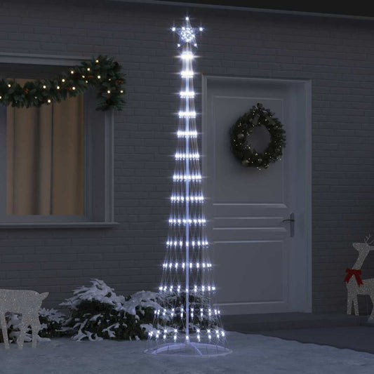 LED Karácsonyi Fenyő 290 LED-del Hideg fehér 250 cm Fém
