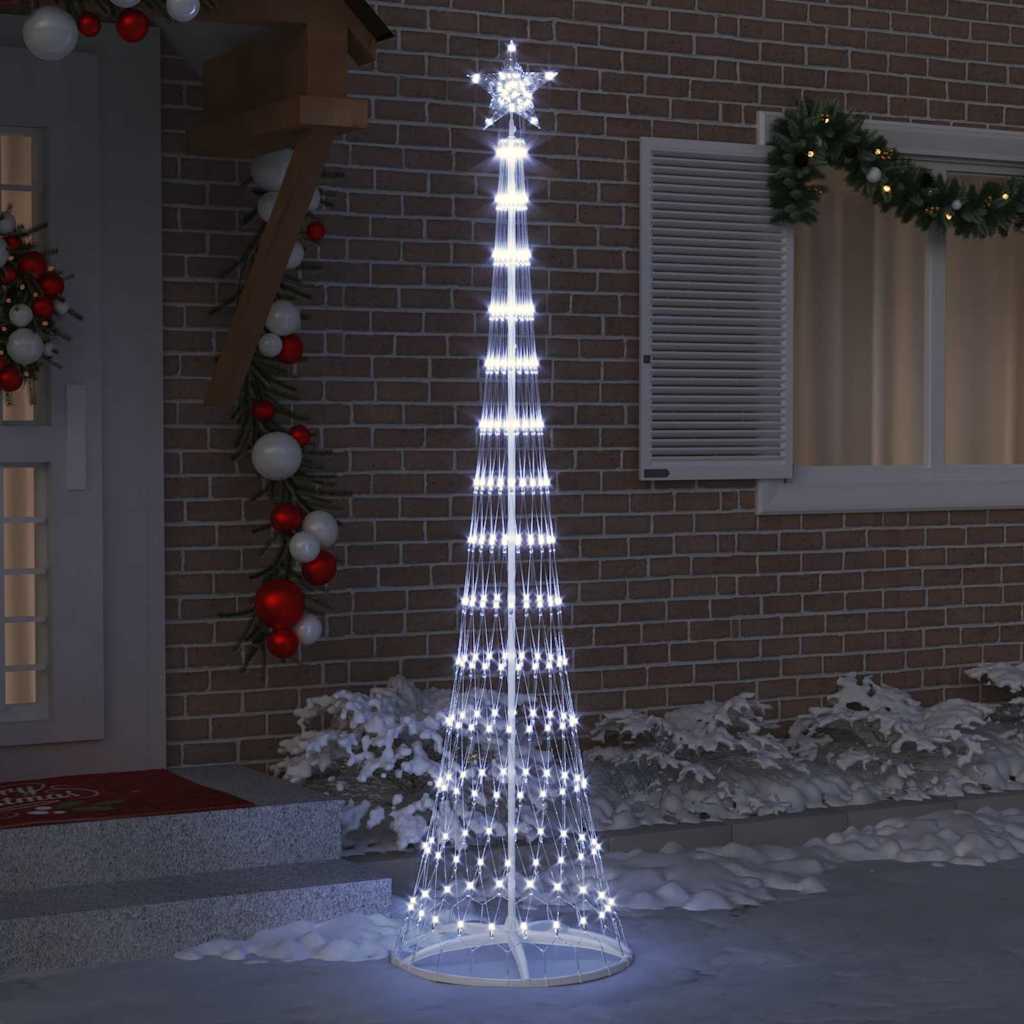 LED Karácsonyi Fenyő 290 LED-del Hideg fehér 250 cm Fém