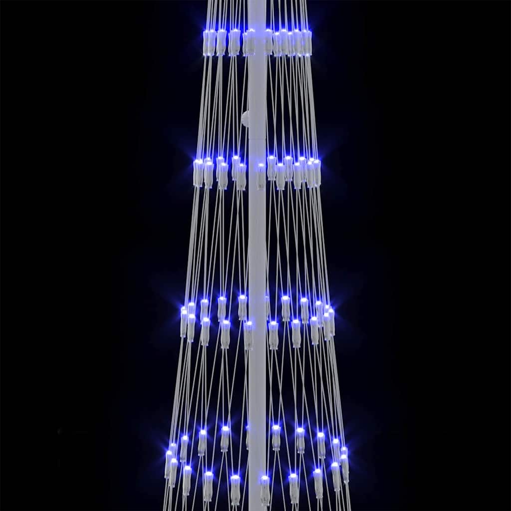 LED Karácsonyi Fenyő 290 LED-del állvánnyal Kék 250 cm Fém