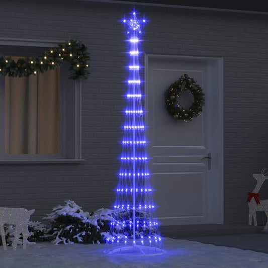 LED Karácsonyi Fenyő 290 LED-del állvánnyal Kék 250 cm Fém